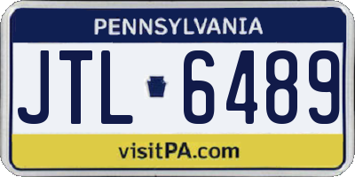 PA license plate JTL6489