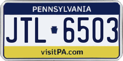 PA license plate JTL6503
