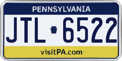 PA license plate JTL6522