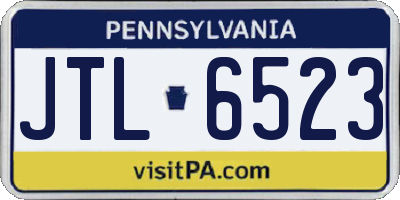 PA license plate JTL6523