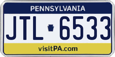 PA license plate JTL6533