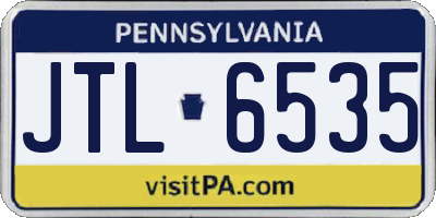 PA license plate JTL6535