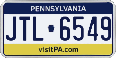 PA license plate JTL6549