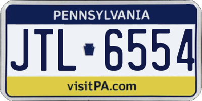 PA license plate JTL6554