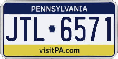 PA license plate JTL6571