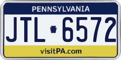 PA license plate JTL6572