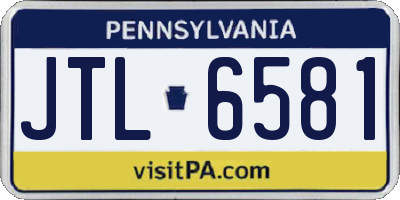 PA license plate JTL6581