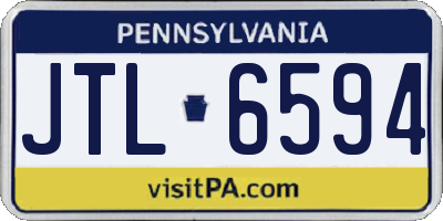 PA license plate JTL6594