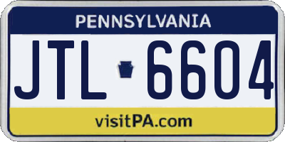 PA license plate JTL6604