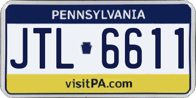 PA license plate JTL6611