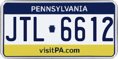 PA license plate JTL6612
