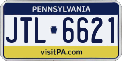 PA license plate JTL6621