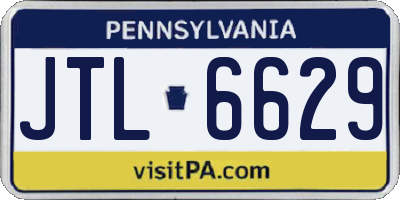 PA license plate JTL6629