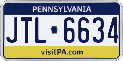 PA license plate JTL6634