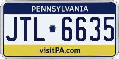 PA license plate JTL6635