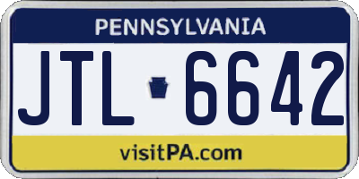 PA license plate JTL6642