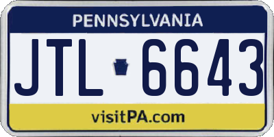 PA license plate JTL6643