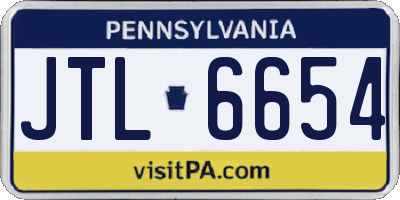 PA license plate JTL6654