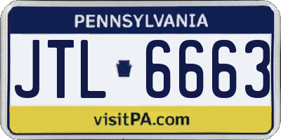 PA license plate JTL6663