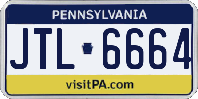 PA license plate JTL6664