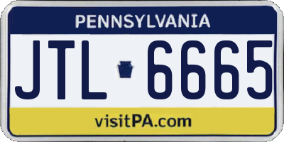 PA license plate JTL6665