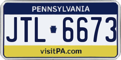 PA license plate JTL6673