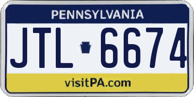 PA license plate JTL6674