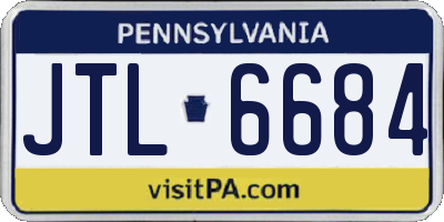 PA license plate JTL6684