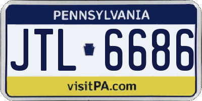 PA license plate JTL6686