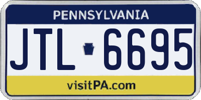 PA license plate JTL6695