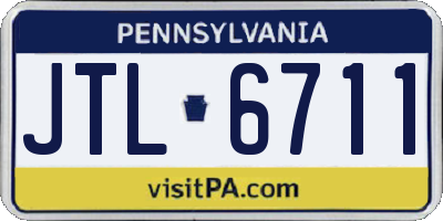 PA license plate JTL6711