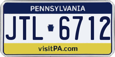 PA license plate JTL6712