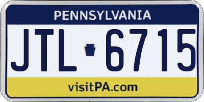 PA license plate JTL6715