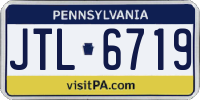 PA license plate JTL6719