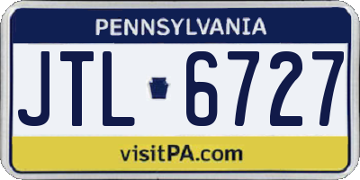 PA license plate JTL6727