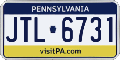 PA license plate JTL6731