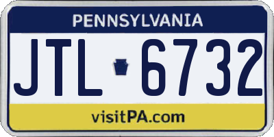 PA license plate JTL6732