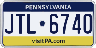 PA license plate JTL6740