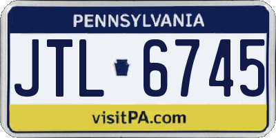 PA license plate JTL6745