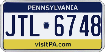 PA license plate JTL6748