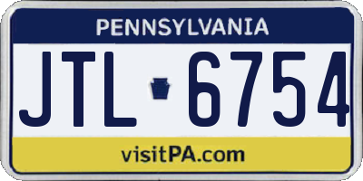PA license plate JTL6754