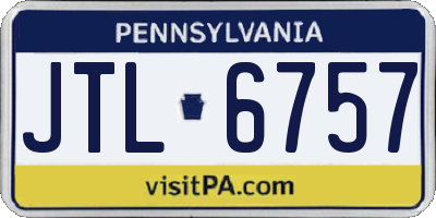 PA license plate JTL6757