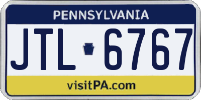 PA license plate JTL6767