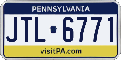 PA license plate JTL6771