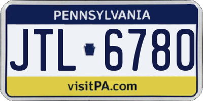 PA license plate JTL6780
