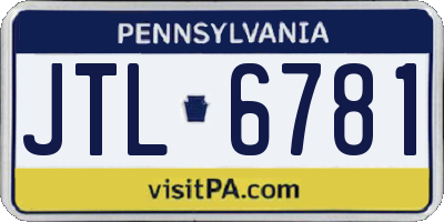 PA license plate JTL6781