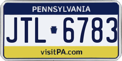 PA license plate JTL6783