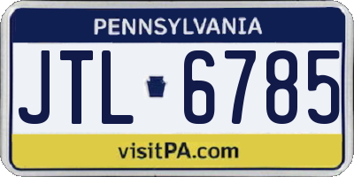 PA license plate JTL6785