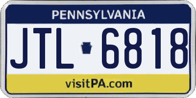 PA license plate JTL6818