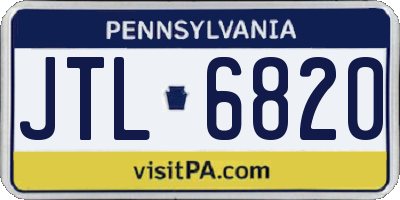 PA license plate JTL6820